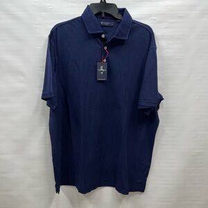 Cremieux Polo Shirt Mens Extra Large Blue Short Sleeve Polyester Blend NWT